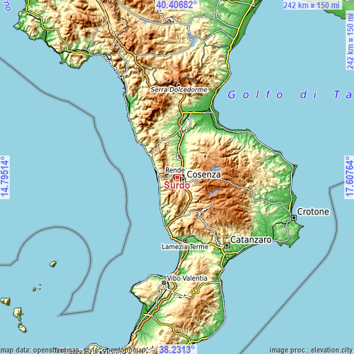 Topographic map of Surdo