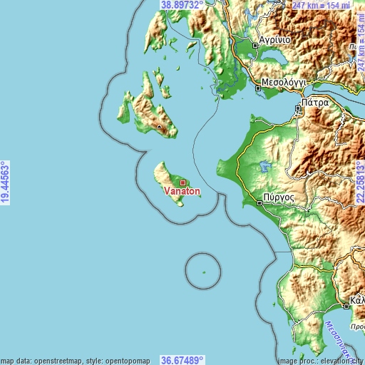 Topographic map of Vanáton