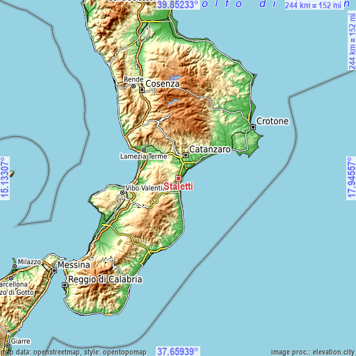 Topographic map of Staletti