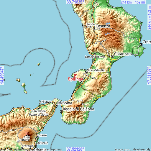 Topographic map of Spilinga