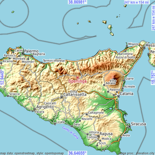Topographic map of Sperlinga