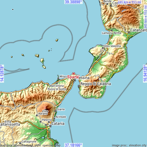 Topographic map of Sparta'