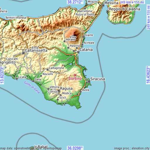 Topographic map of Sortino
