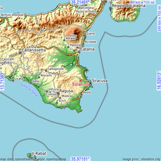 Topographic map of Solarino