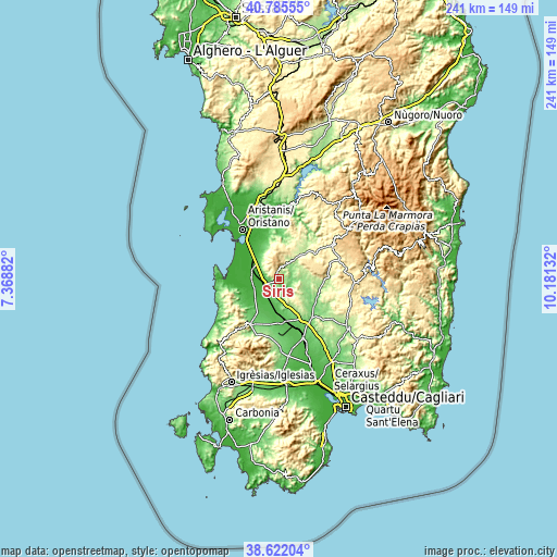 Topographic map of Siris