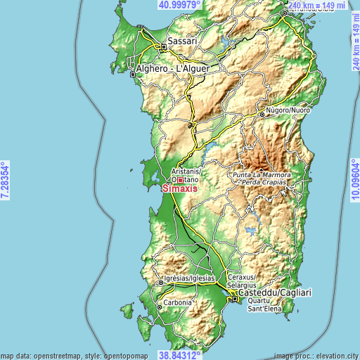 Topographic map of Simaxis