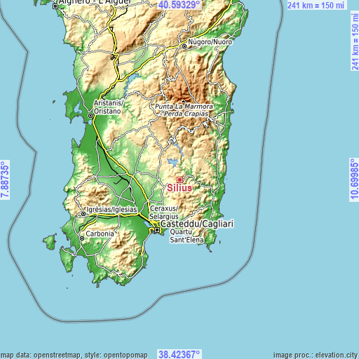 Topographic map of Silius