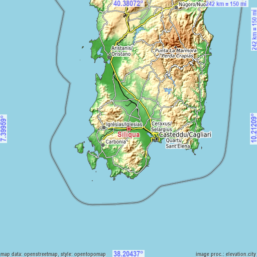 Topographic map of Siliqua