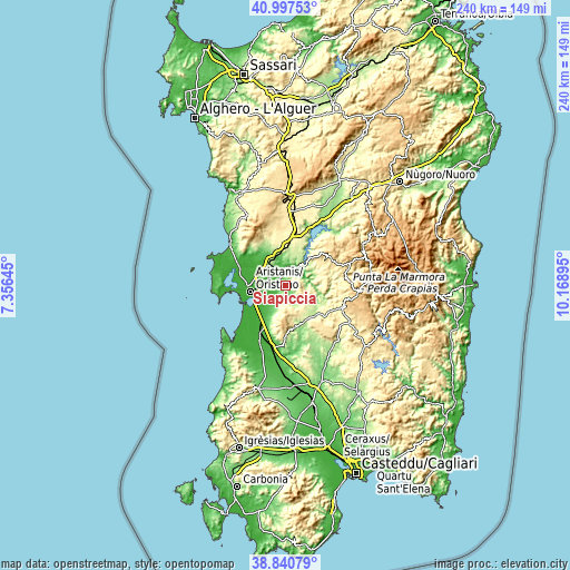 Topographic map of Siapiccia