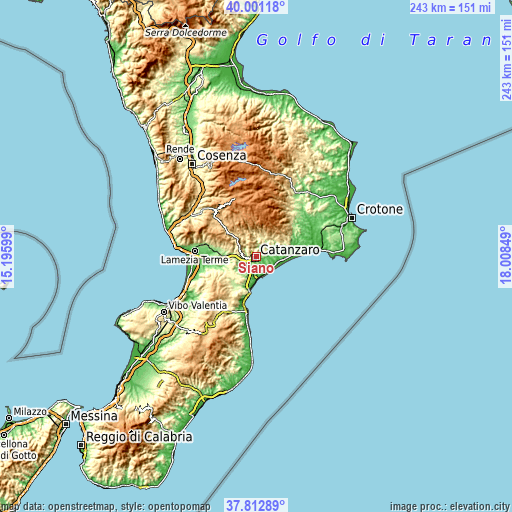 Topographic map of Siano
