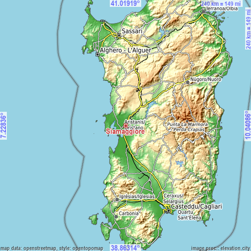 Topographic map of Siamaggiore