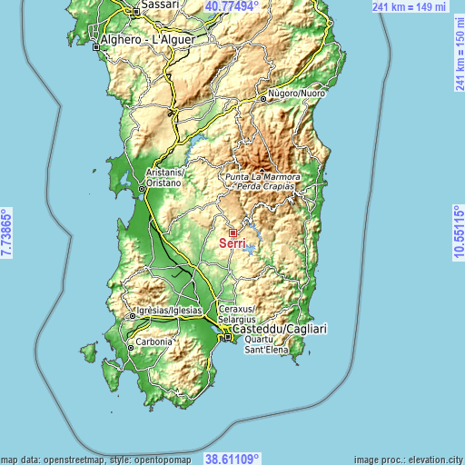 Topographic map of Serri