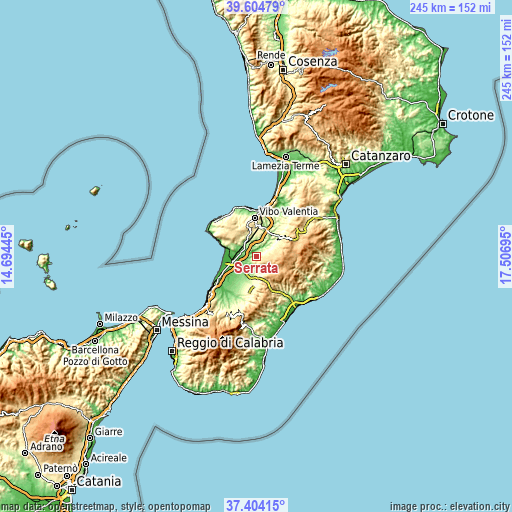 Topographic map of Serrata