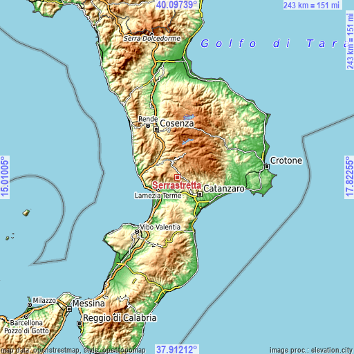 Topographic map of Serrastretta