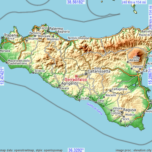 Topographic map of Serradifalco