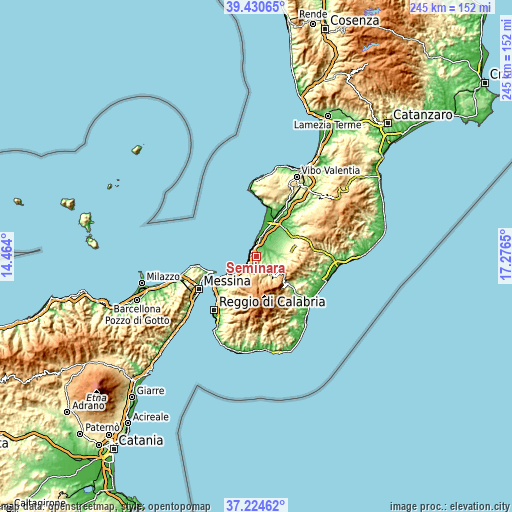 Topographic map of Seminara