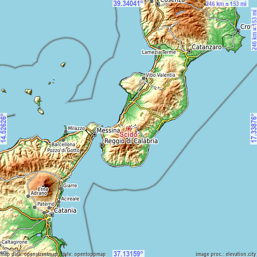 Topographic map of Scido