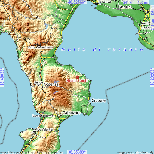 Topographic map of Scala Coeli