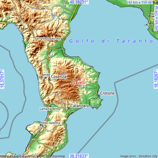 Topographic map of Savelli