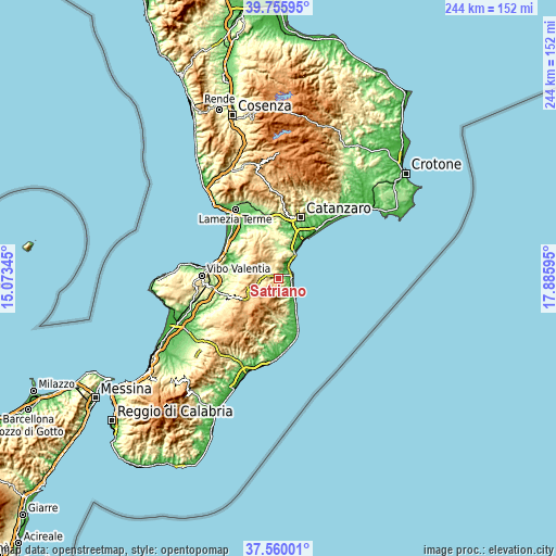 Topographic map of Satriano