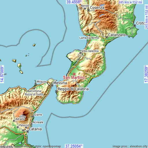 Topographic map of San Martino