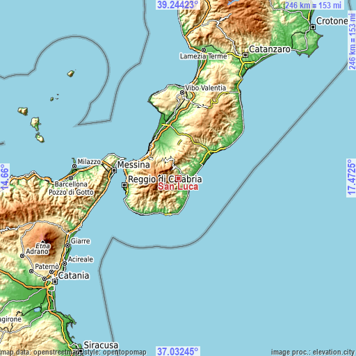 Topographic map of San Luca