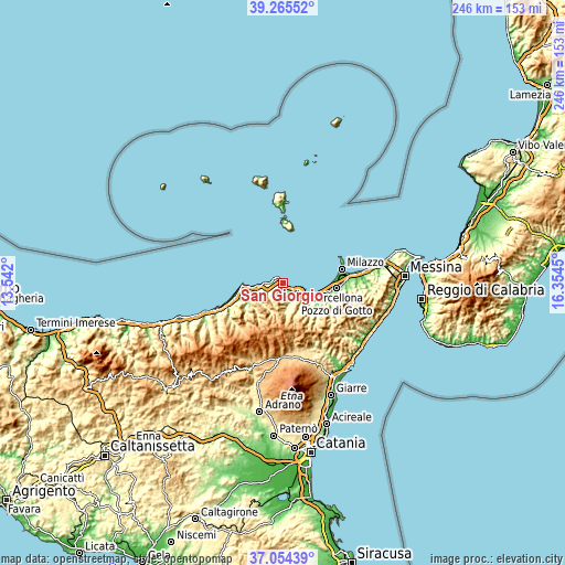 Topographic map of San Giorgio