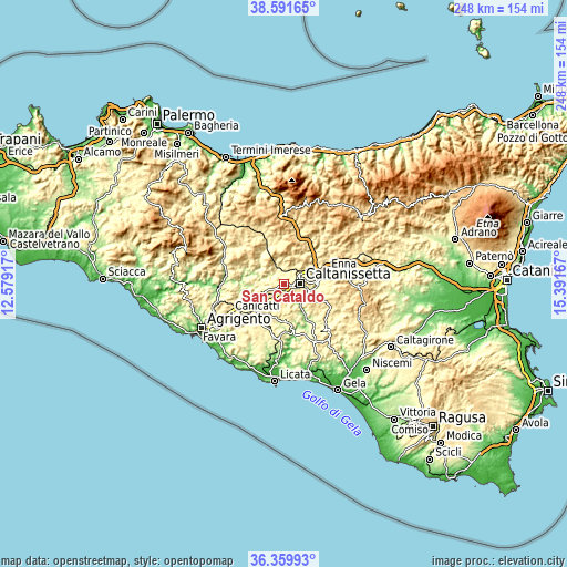 Topographic map of San Cataldo