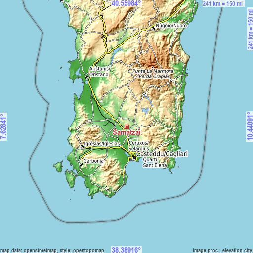 Topographic map of Samatzai