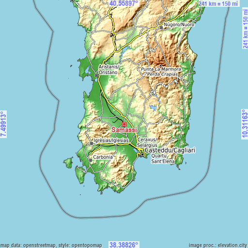 Topographic map of Samassi