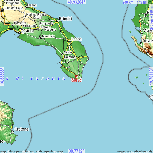 Topographic map of Salve