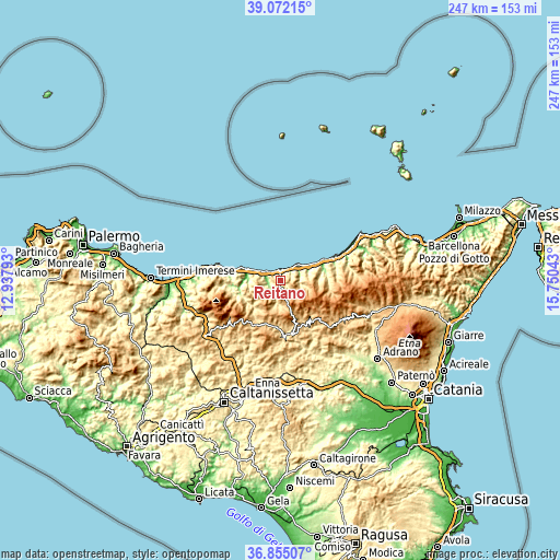 Topographic map of Reitano