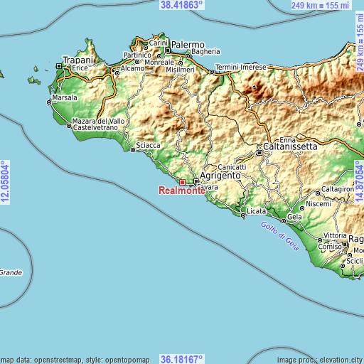 Topographic map of Realmonte