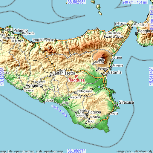 Topographic map of Raddusa