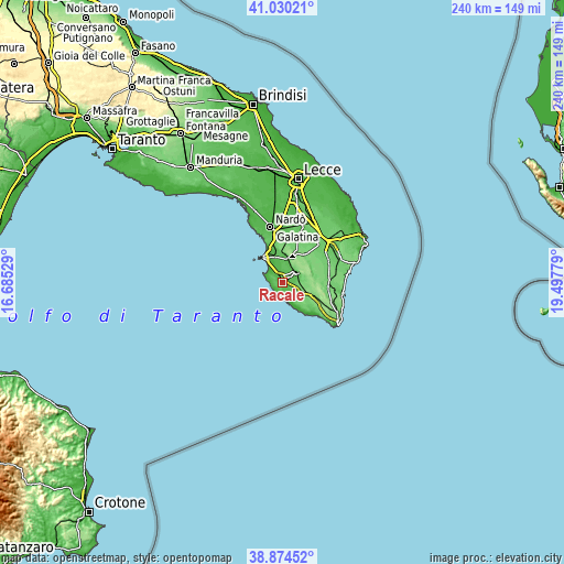 Topographic map of Racale