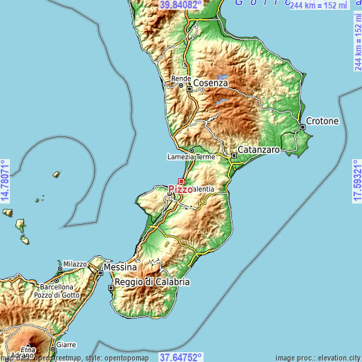 Topographic map of Pizzo