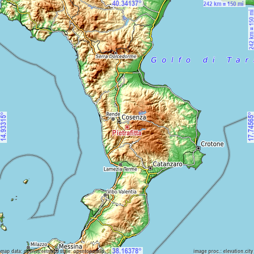 Topographic map of Pietrafitta