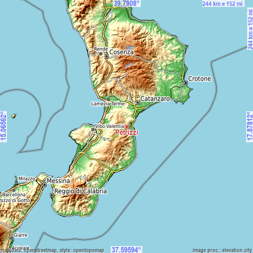 Topographic map of Petrizzi