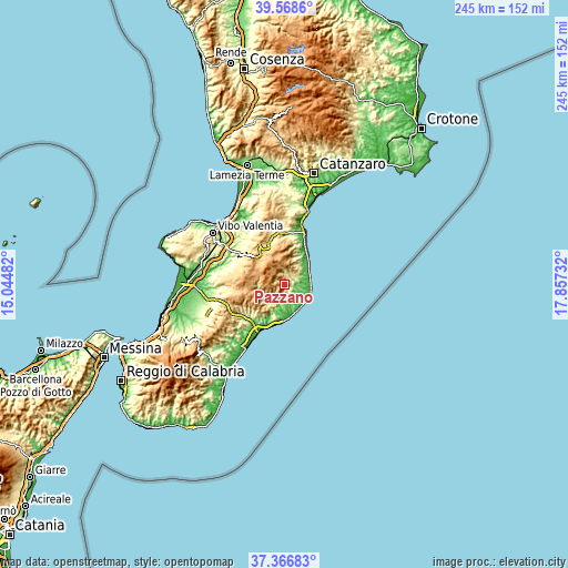 Topographic map of Pazzano