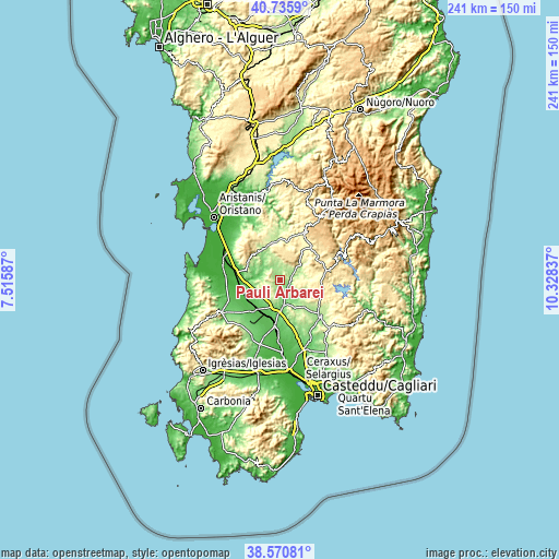 Topographic map of Pauli Arbarei