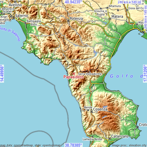 Topographic map of Papasidero