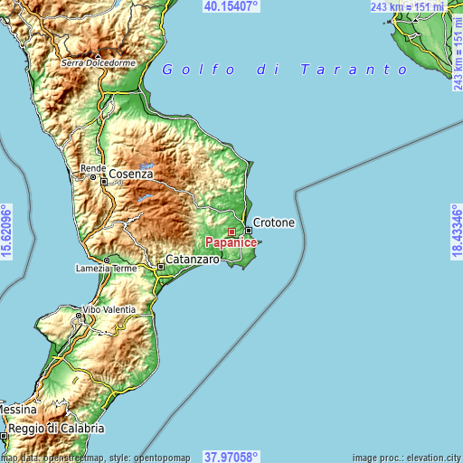 Topographic map of Papanice