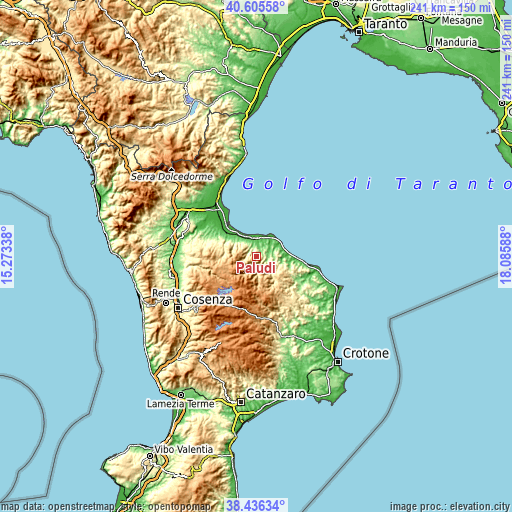 Topographic map of Paludi