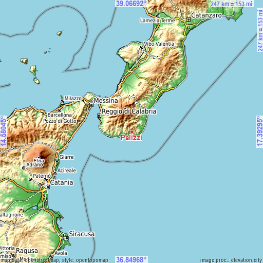 Topographic map of Palizzi