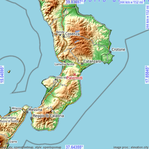 Topographic map of Palermiti