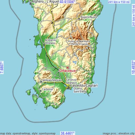 Topographic map of Ortacesus