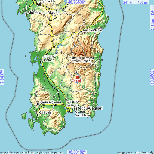 Topographic map of Orroli