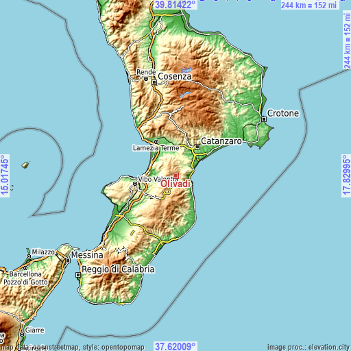 Topographic map of Olivadi