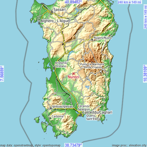 Topographic map of Nureci