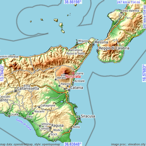 Topographic map of Nunziata